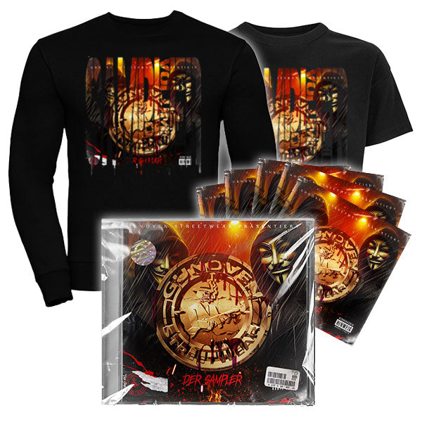 „Gunoven Sampler Bundle mit CD, Oversize Shirt und Stickerpack, limitiert auf 200 Stück“